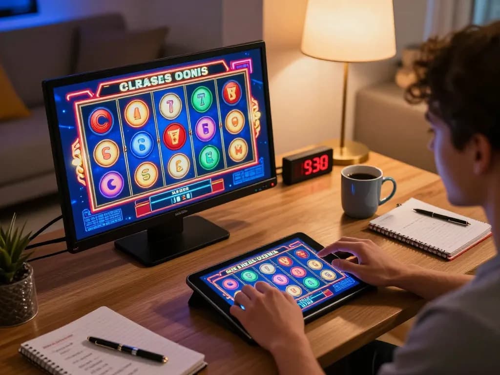 Engaging in dynamic online slots gameplay on SlotsGG, illustrating vibrant gaming platform.
