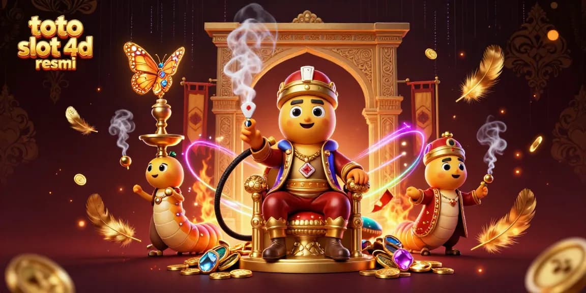 Engage with toto slot 4d resmi through vibrant 3D casino-themed illustration depicting a playful caterpillar and game elements.