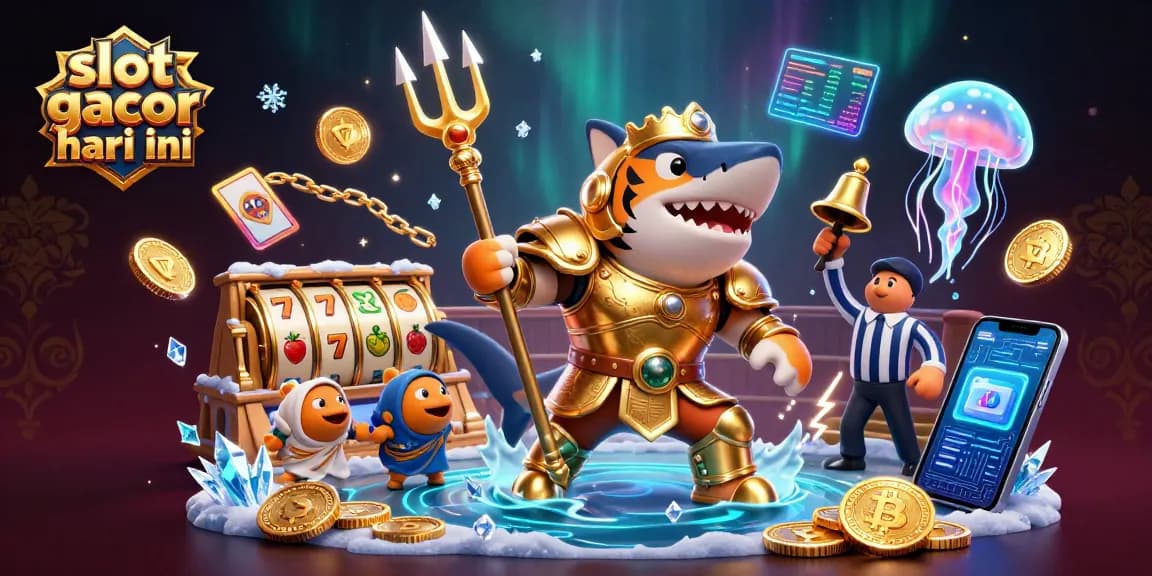 Rasakan potensi kemenangan tinggi dengan slot gacor hari ini, menampilkan pemandangan bawah laut yang hidup dengan karakter dan simbol eksotis.