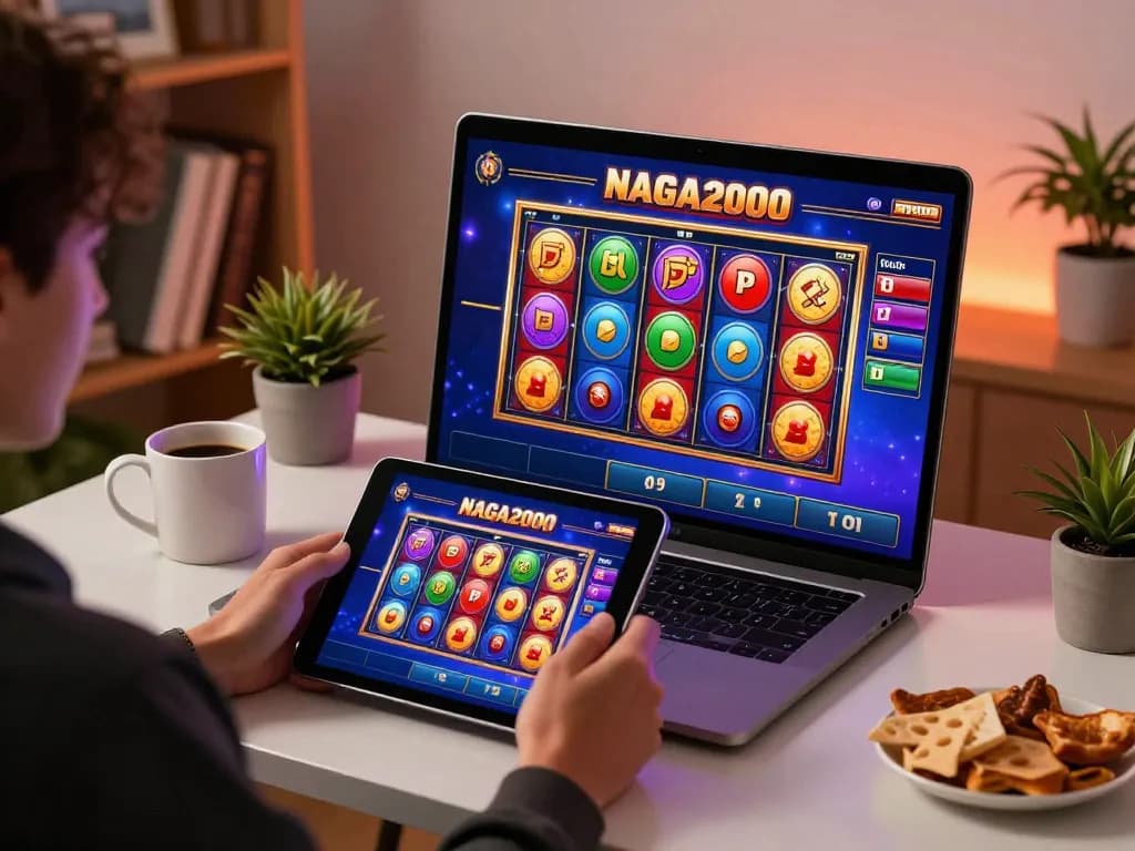 NAGA2000 online slot gaming scene featuring engaging gameplay on a tablet