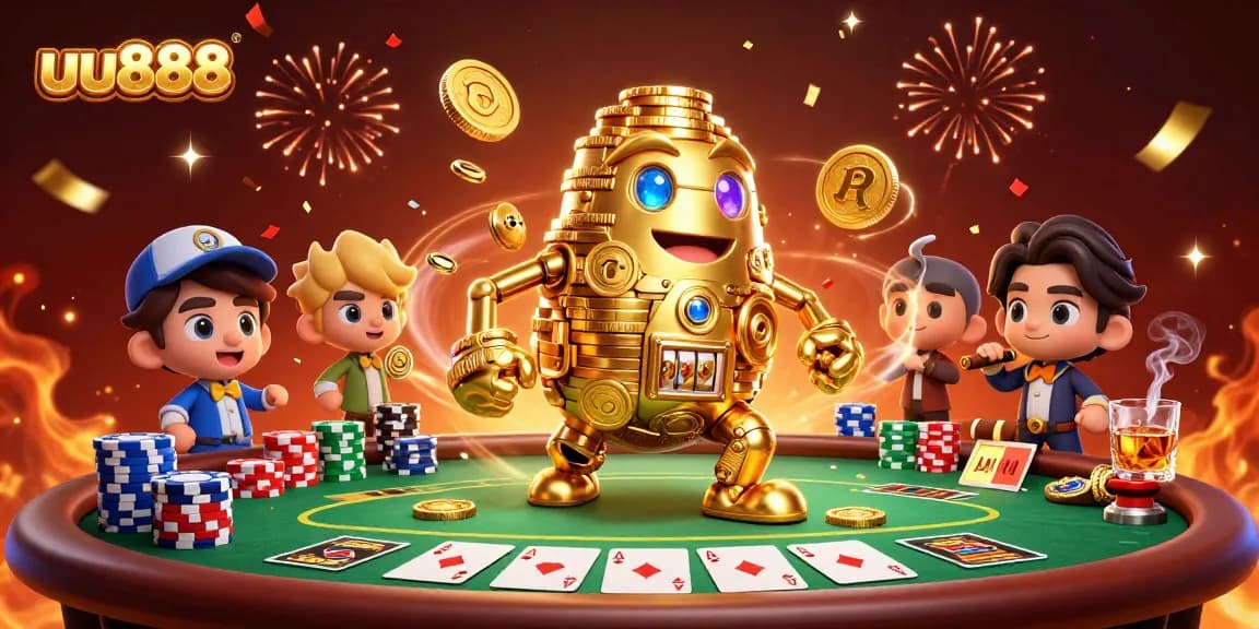 Engage with exciting uu888 poker gameplay featuring a vibrant casino scene.