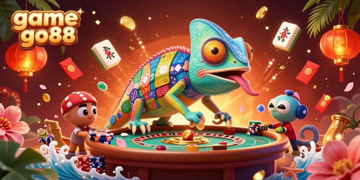 Enjoy dynamic gameplay with game go88 in this vibrant 3D casino scene.