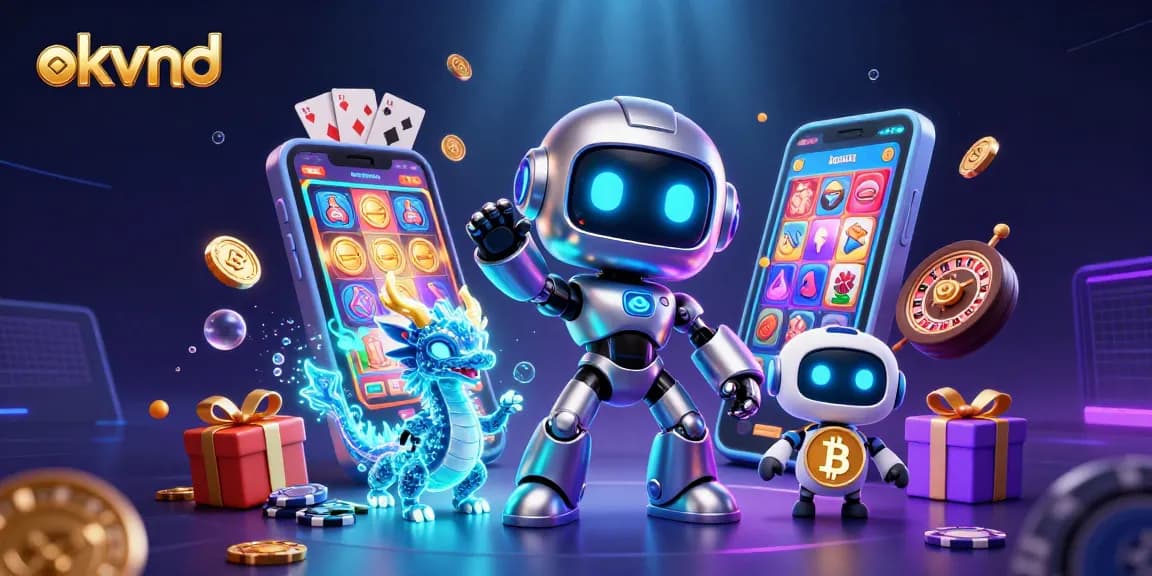 Engage with okvnd's thrilling slots experience featuring a futuristic casino illustration.