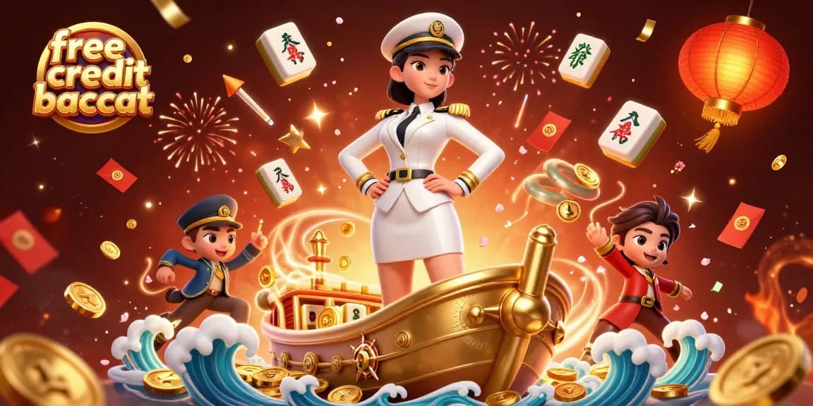 Experience the thrill of free credit baccarat with dynamic gaming elements and elegant characters.