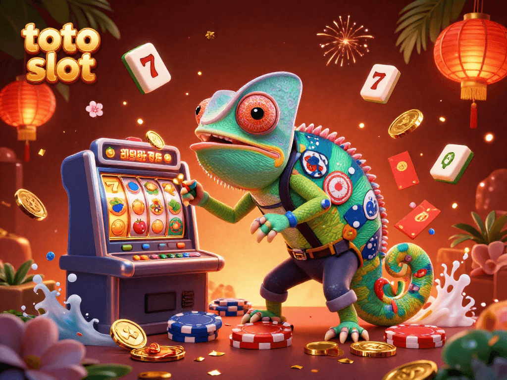 Engage with the thrilling toto slot game experience in a vibrant casino scene.
