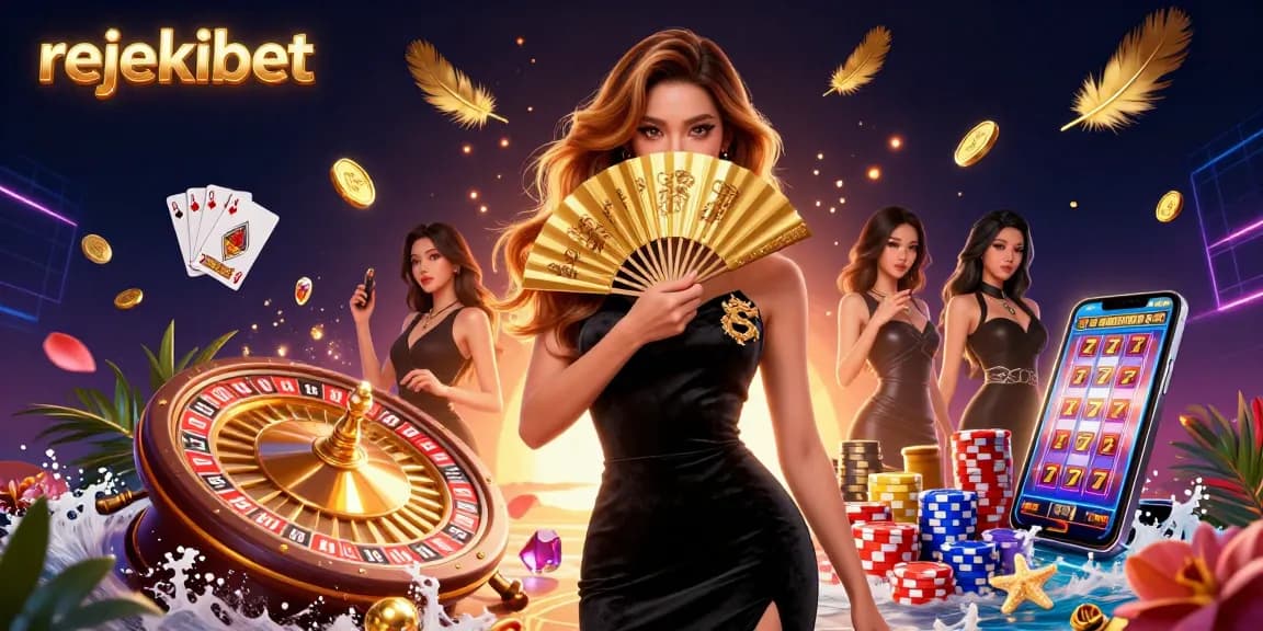 Experience thrilling gameplay at rejekibet with captivating slot machines, golden coins, and vibrant casino elements.