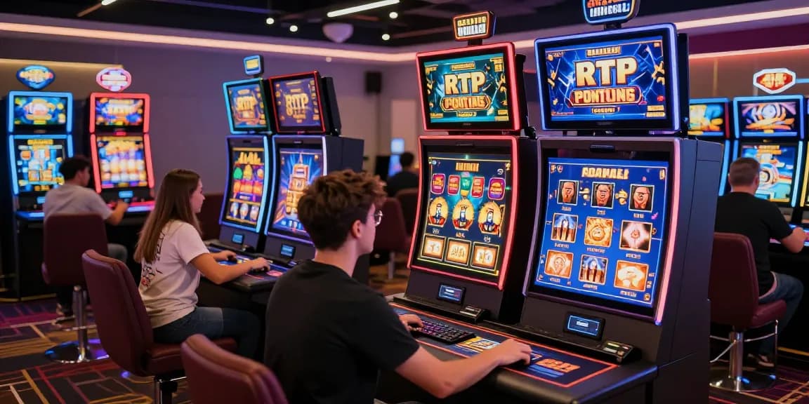 Engaging scene of players exploring new UK casino sites with vibrant graphics and exciting slot machines.