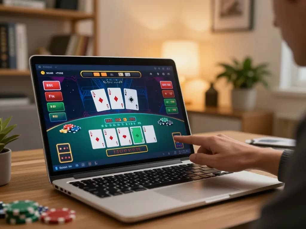 Engaging in online blackjack gameplay at CM88, showcasing player interaction and casino interface.