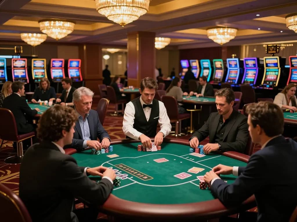 Players enjoying strategic card game action at god55 casino with vibrant atmosphere.