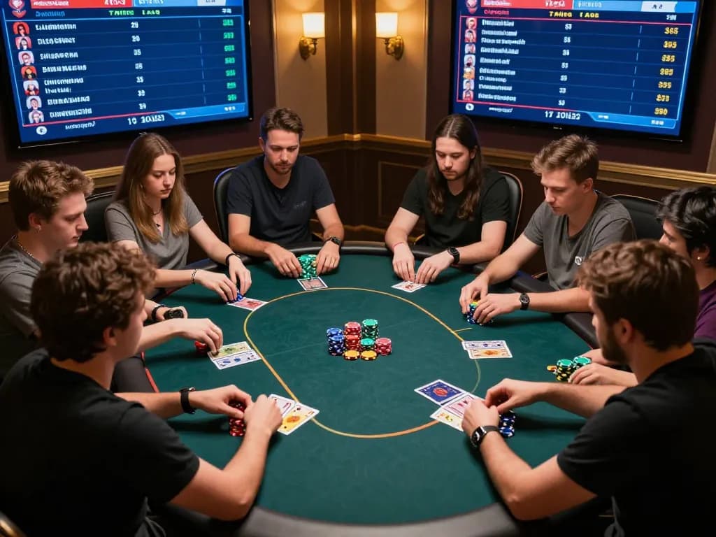 Trải nghiệm chơi poker trực tuyến thú vị trên nền tảng 789club, cho thấy người chơi tham gia vào chiến lược.