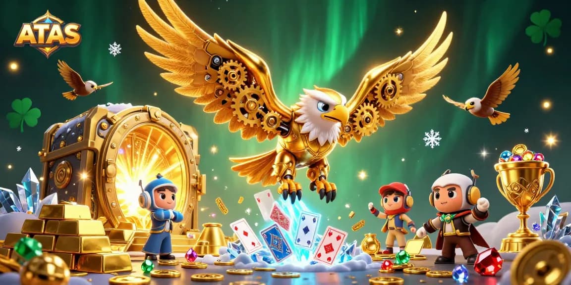 Engage in rich gaming experiences at ATAS, highlighted by a dynamic casino-themed illustration.