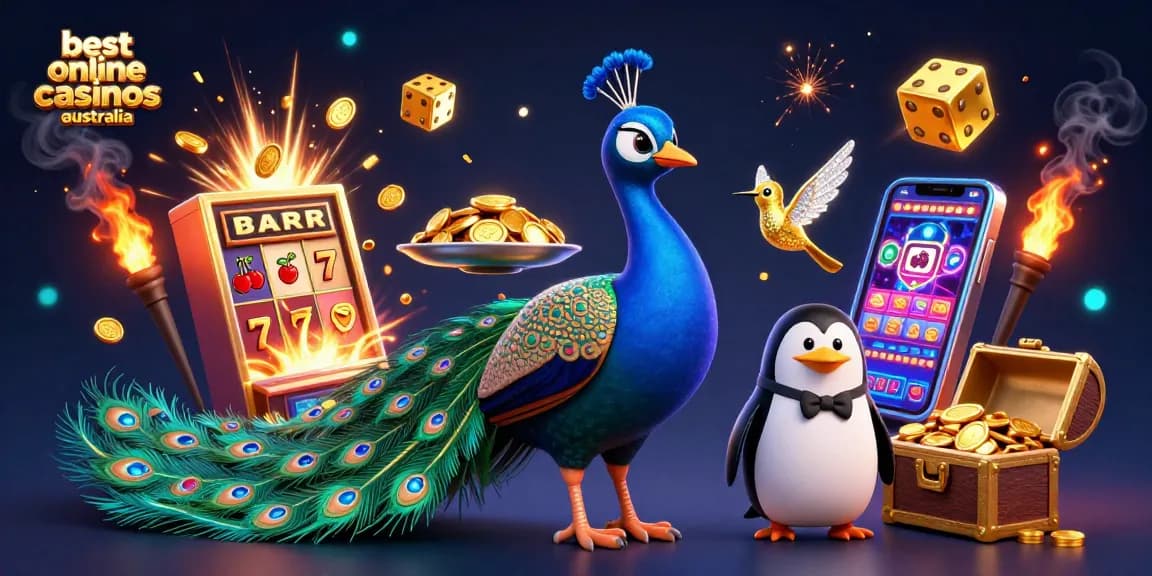 Experience the excitement of the best online casinos Australia with vibrant 3D characters and gaming elements.