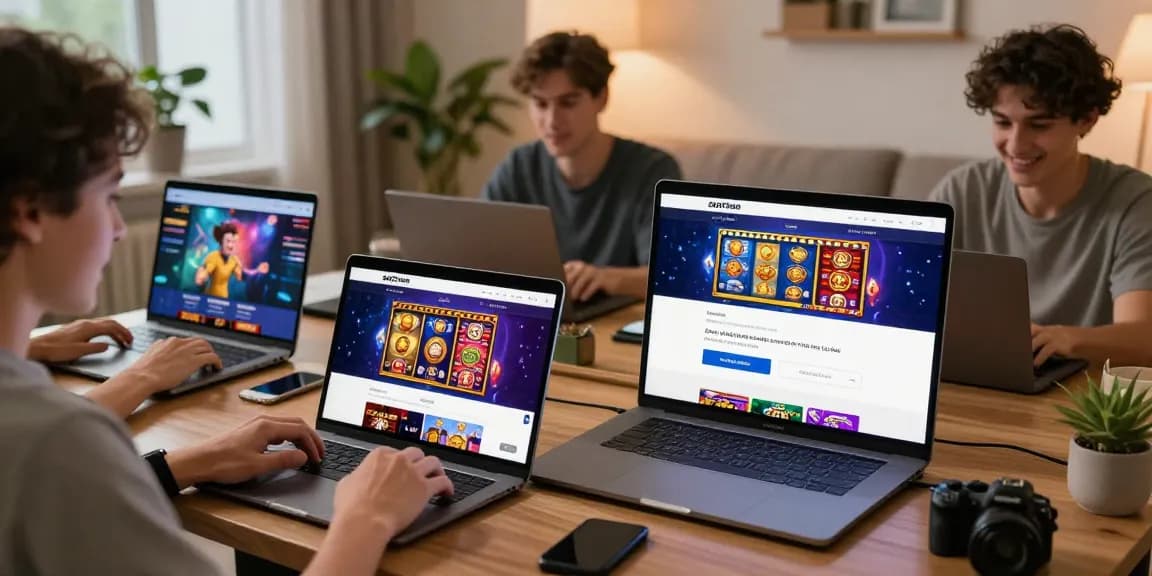 Users enjoying the slot7000 online gambling platform on various devices in a cozy setting.