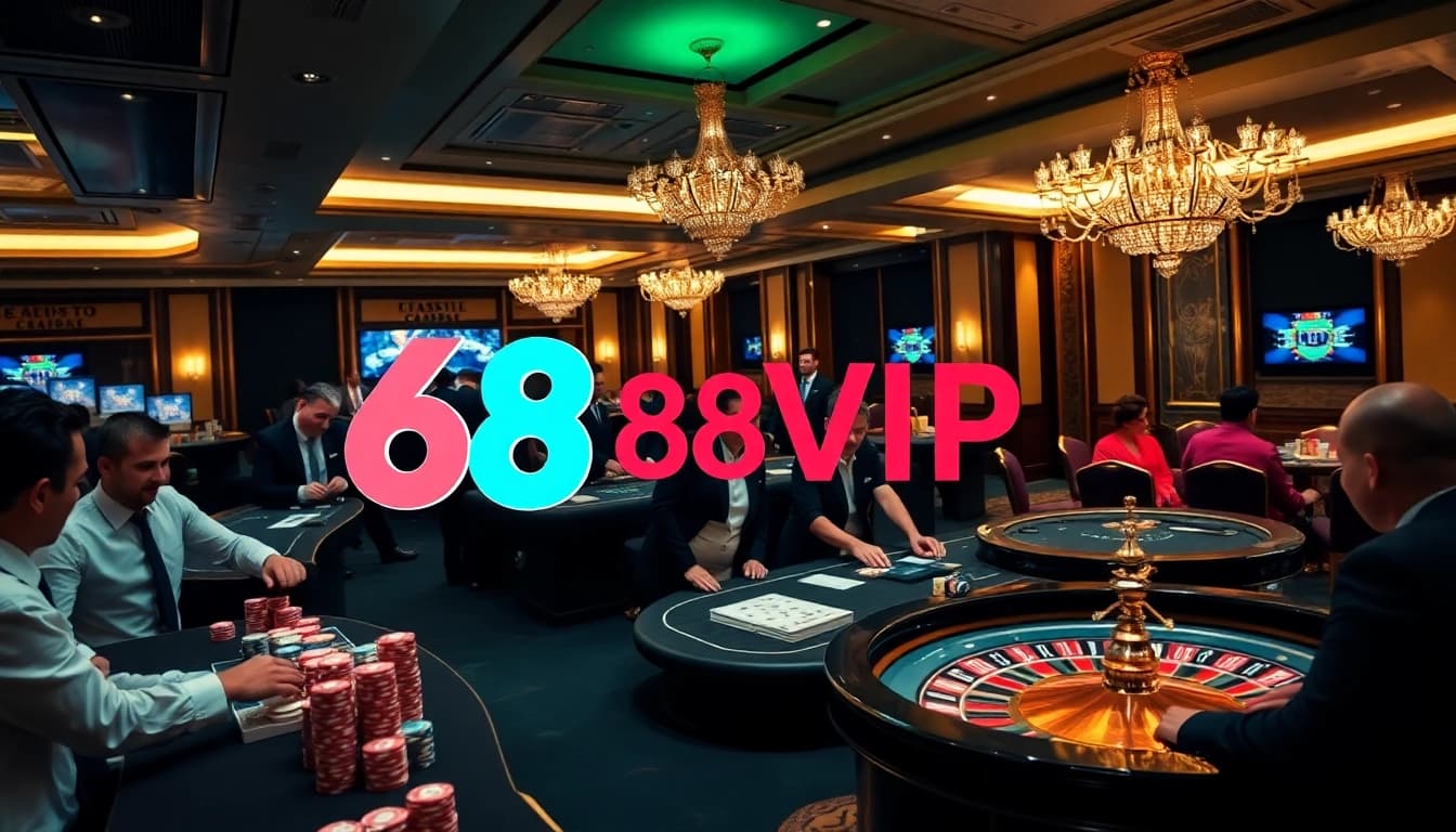 Experience the thrill of 68VIP casino with vibrant poker games and professional dealers.