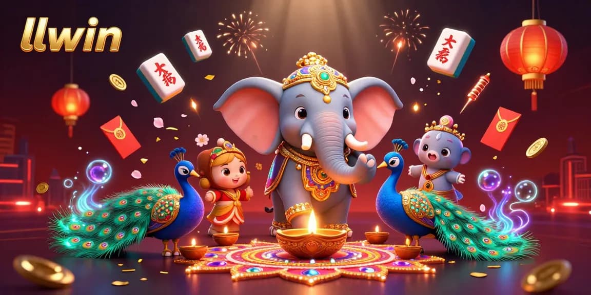 Experience the vibrant llwin casino scene filled with colorful decorations and dynamic gaming elements.
