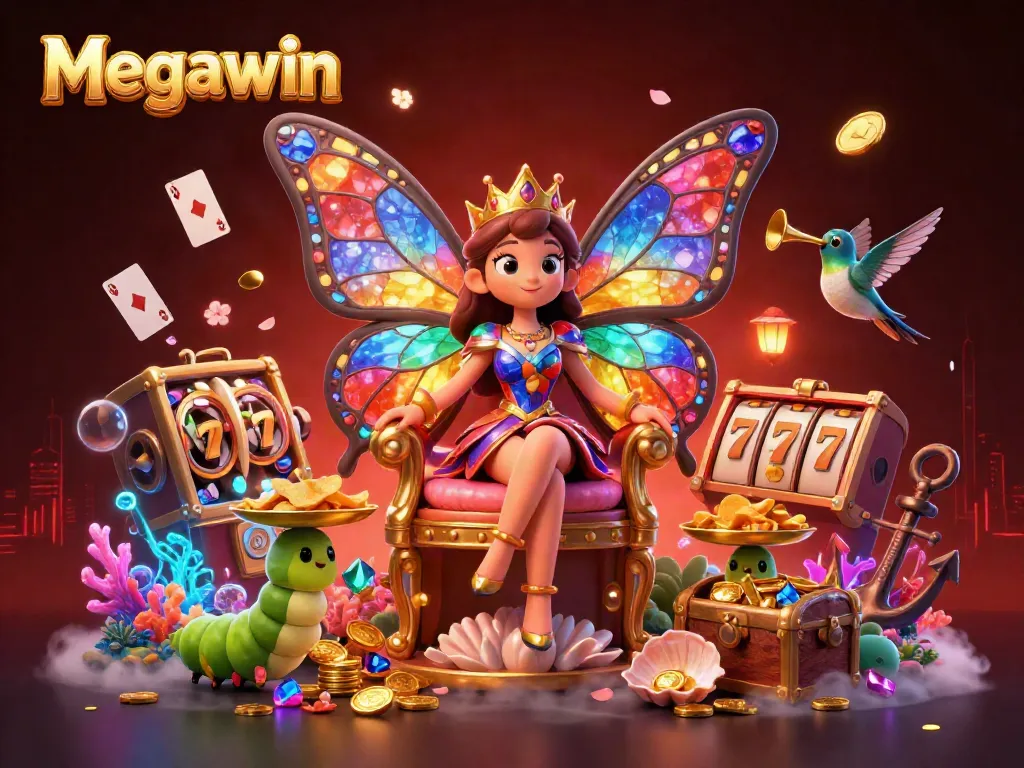 Mengalami kesenangan bermain slot di Megawin dengan karakter ratu kupu-kupu dan banyak elemen kasino yang menarik.