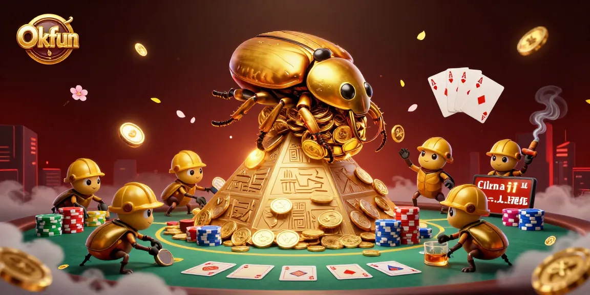 Engage with Okfun's vibrant online casino scene featuring dynamic gold coin action and poker excitement.