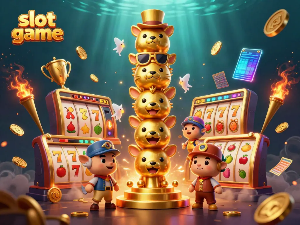 Experience thrilling slot game excitement with colorful animation and lively characters.