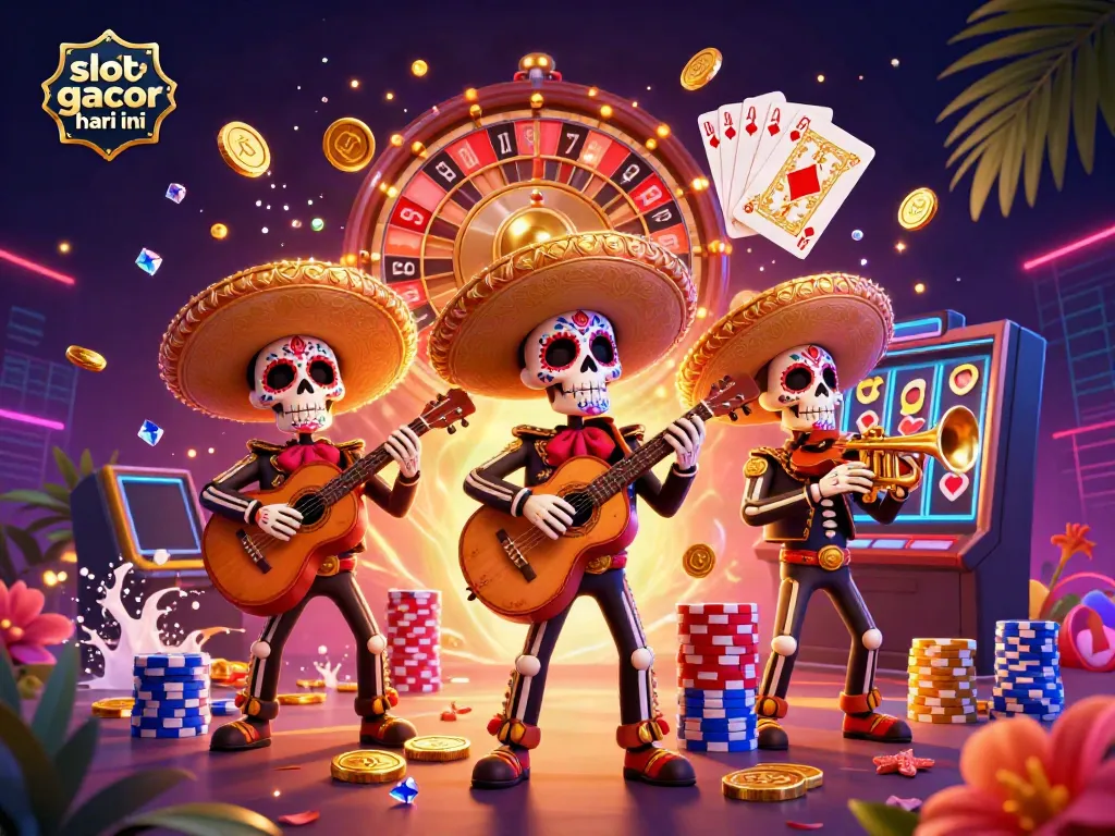 Menangkan slot gacor hari ini dengan mariachi dan elemen kasino yang berwarna-warni.