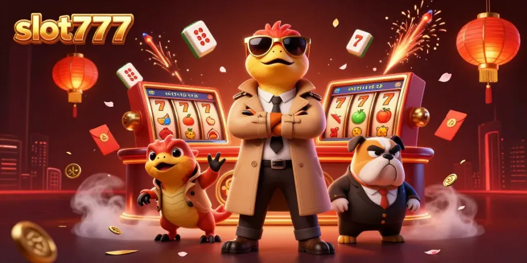 Pemain slot777 mencoba memasuki lounge VIP dengan karakter lucu dalam ilustrasi 3D