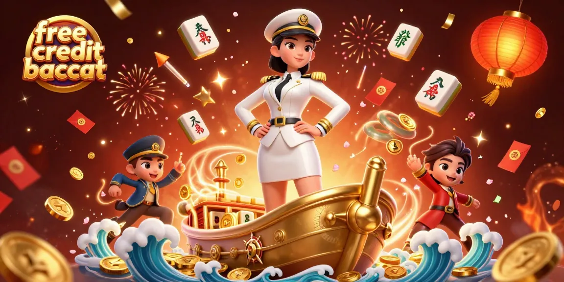 Experience the thrill of free credit baccarat with dynamic gaming elements and elegant characters.