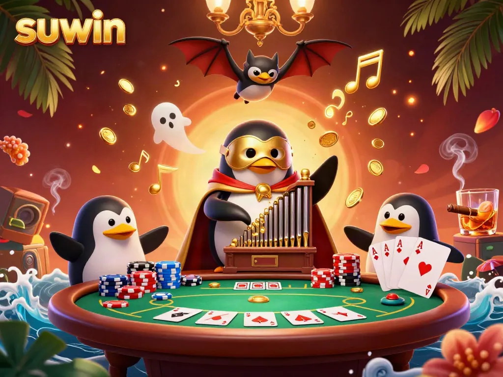Suwin offers an immersive gaming experience with vibrant elements of casino life, showcasing action and excitement.