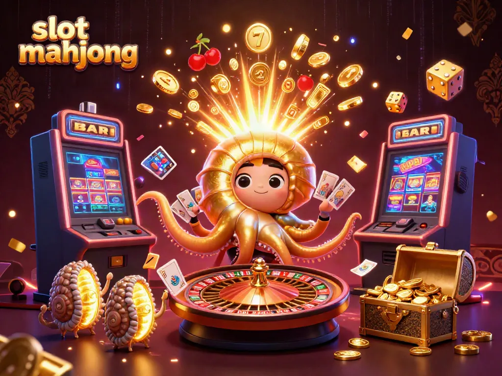 Experience thrilling slot mahjong action with a dazzling 3D image showcasing a giant nautilus and jackpot elements.