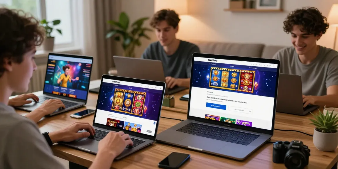 Users enjoying the slot7000 online gambling platform on various devices in a cozy setting.