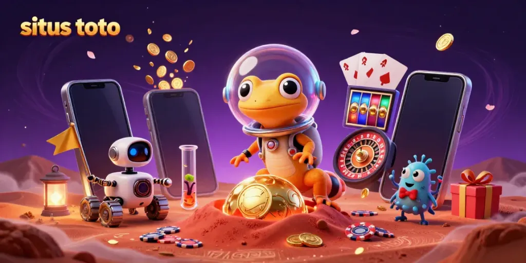 Engage with situs toto as a Martian gecko and robot uncover a golden casino on Mars.