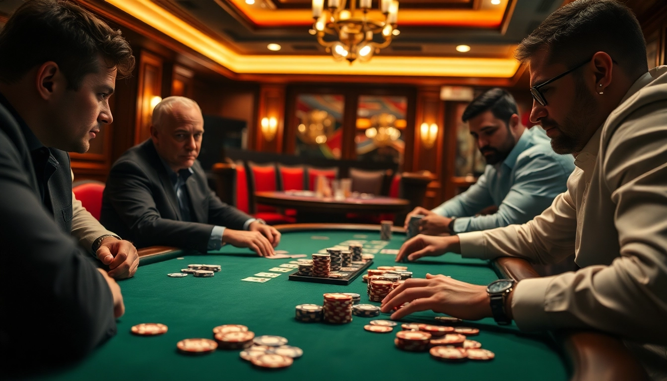 Engage with w88 มือถือ in a thrilling casino atmosphere featuring a high-stakes poker game.
