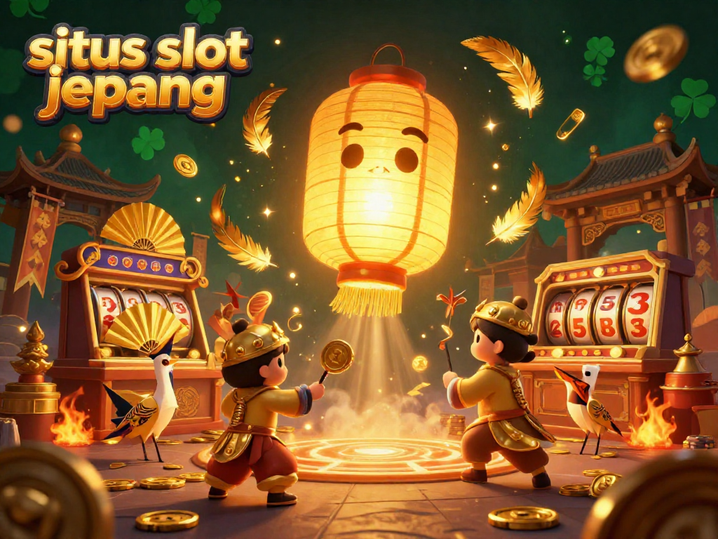 Engage in thrilling gameplay at situs slot jepang with vibrant golden lantern spirits and winning jackpot counters.