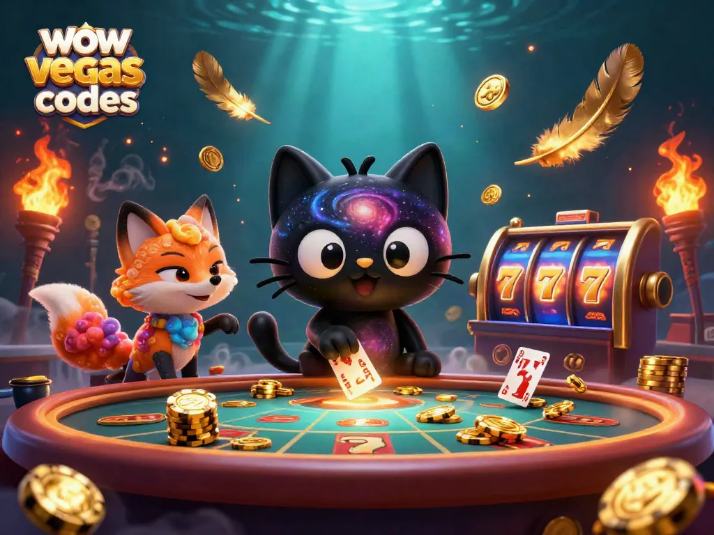 Engage with wow vegas bonus codes at a vibrant cosmic casino, featuring themed characters and slot elements.