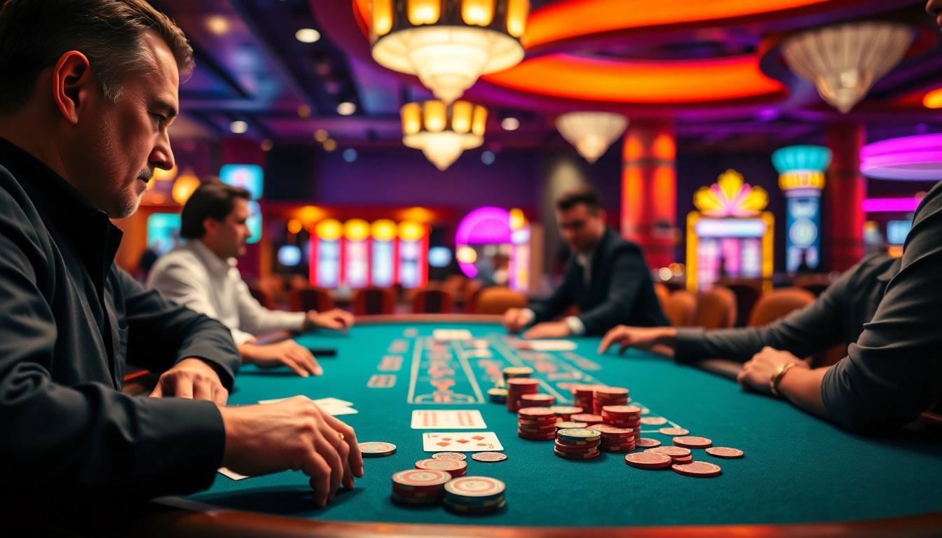Engaged players at a Blackjack Casino table enjoying their gaming experience.