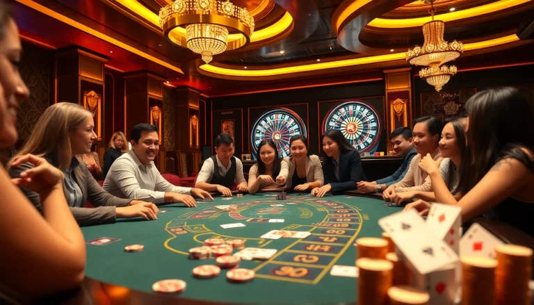 Excited players at the blackjack table showcasing nhà cái X88's premium gaming experience.