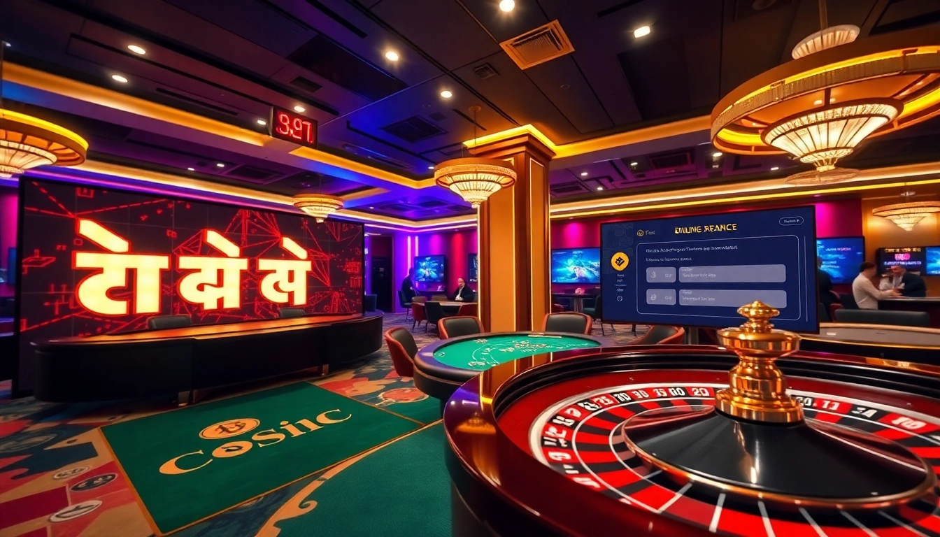 Engage in 바이낸스 회원가입 at a digital casino featuring high-stakes poker tables.