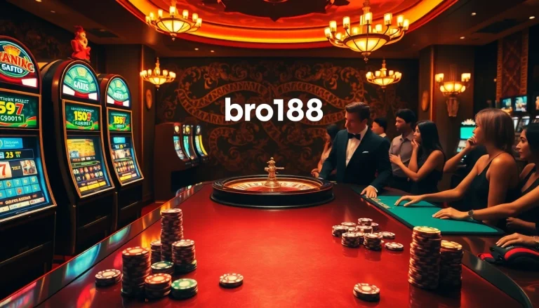 Experience the excitement of bro138 with luxurious slot machines and a vibrant gaming atmosphere.